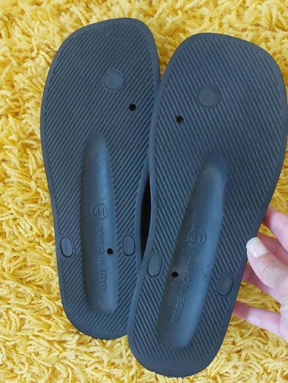 Candia Black Thong Sandals With Adjustable Strap, Size 41